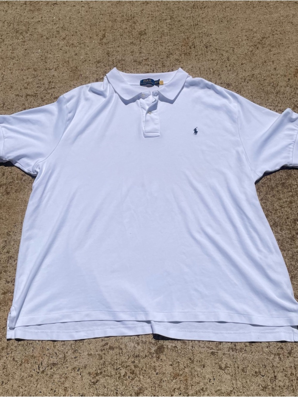 Ralph Lauren White Polo with Navy Pony Embroidery